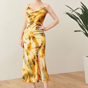 Tie Dye Satin Cami Dress